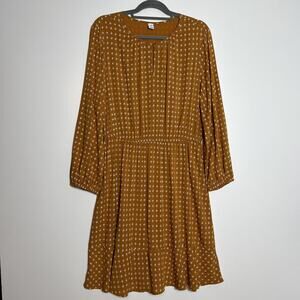 Old navy Keyhole Front Elastic Waist Long Sleeves Fall Autumn Dress Size L
